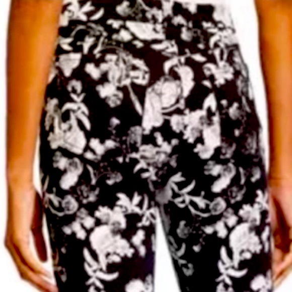 JEN 7 FOR ALL MANKIND SPECIAL DYED ANKLE SKINNY JEANS BLACK WHITE GRAY FLORAL - Picture 4 of 15